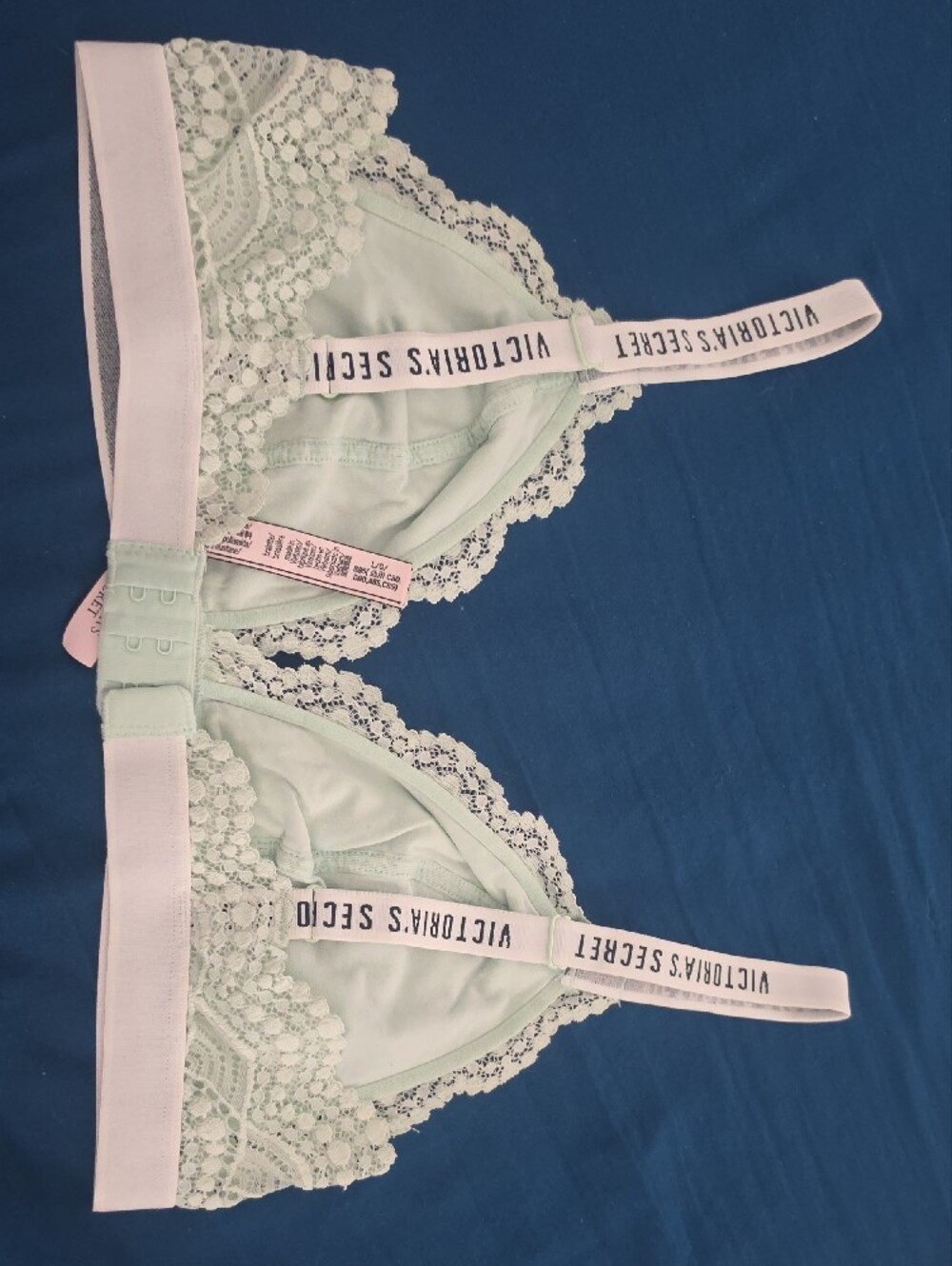 Victoria's Secret Mint Lace Logo Bralette - Picture 2 of 2